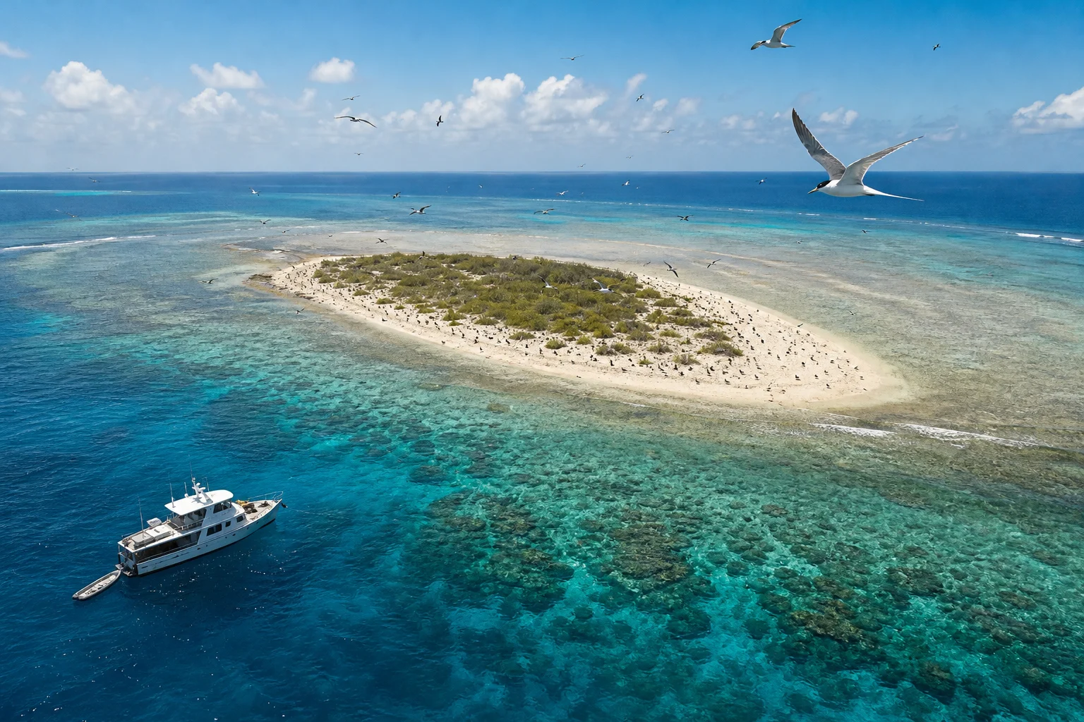 Original editorial illustration representing Taylor Cay Marine Access Closes Through March for Nesting Seabirds